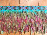 #K2 Adult Kākahu Korowai   - Teal and Purple  & Magenta(Quarter Length) Small