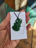 Small Green Resin Tiki Pendant