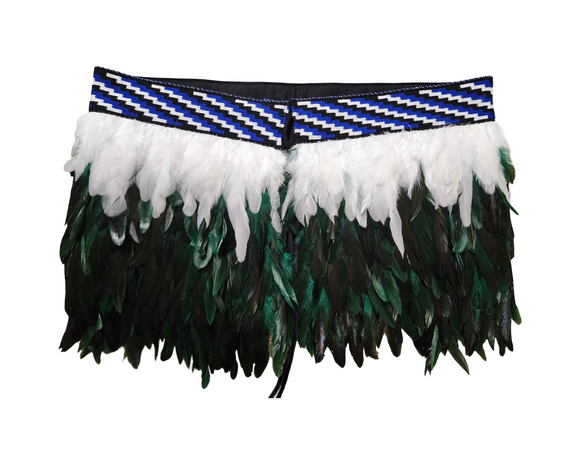 #M Dark Green Kākahu ( Korowai ) - Quarter Length - Large