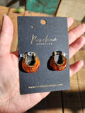 Rerehua Niho Taniwha Hoop Earrings ORANGE
