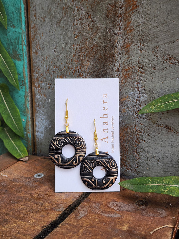 Black Porowhita Clay Earrings