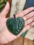 #A23 Large Carved Heart Pendant (60mm)