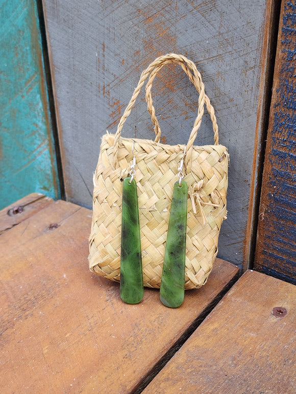 #70B Greenstone Earrings (70mm)
