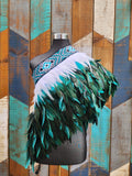 #A13 Kākahu ( Korowai ) Teal  Quarter Length - ( Large)