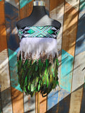 #A17 Green Kākahu ( Korowai ) - Half Length