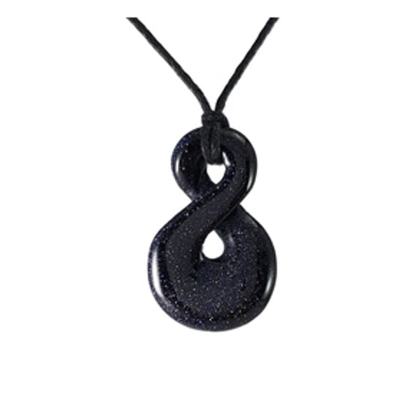 Blue Goldstone Twist Pendant