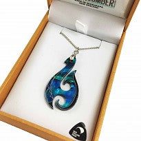 Small Paua Hook Pendant #12