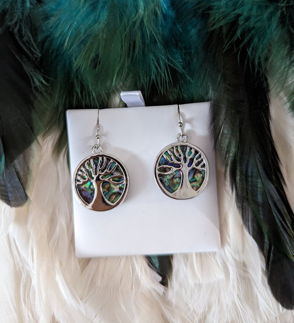 Paua Tree of Life Earrings #7