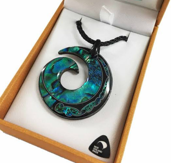 Paua Koru Pendant #4