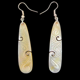 Mother of Pearl Earrings Carved #1
