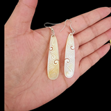 Mother of Pearl Earrings Carved #1